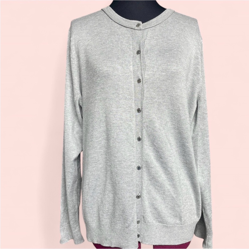 Calvin Klein Light Gray Women's Cardigan/Button-Up Swearer